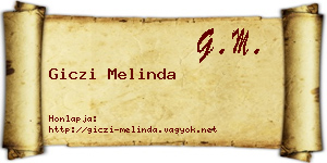 Giczi Melinda névjegykártya